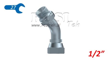 CURVA HIDRÁULICA 45° BSP MACHO-FÊMEA 1/2