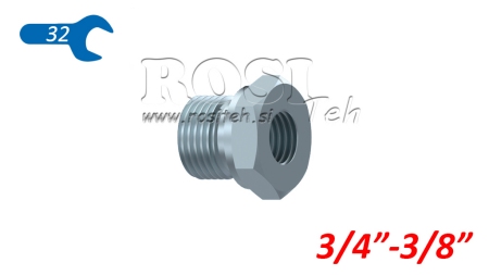 ADAPTADOR HIDRÁULICO MACHO-FÊMEA 3/4-3/8