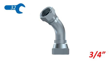 HIDRAVLIČNO KOLENO 45° ŽENSKO 3/4