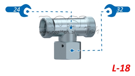 HIDRAVLIČNI T KOM L-18 Z VRTLJIVO MATICO CENTRALNO M26x1,5