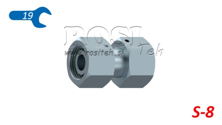 CONECTOR HIDRÁULICO COM DUPLA PORCA GIRATÓRIA (8S) M16X1,5