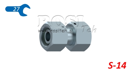CONECTOR HIDRÁULICO COM DUPLA PORCA GIRATÓRIA (14S) M22X1,5