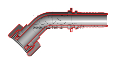 CONEXÃO HIDRÁULICA DKOS 38 COM CURVA FEMEA 45 DN31-M52X2