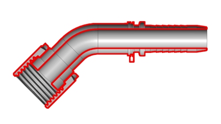 CONEXÃO HIDRÁULICA DKORFS CURVA FEMEA 45° DN8-11/16-16