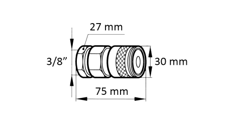 ACOPLAMENTO RÁPIDO ESCAVADEIRA FFH FEMEA 3/8