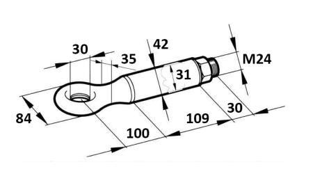 GANCHO DE PUXAR ROTATIVO FI30 2500/400KG