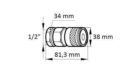 ACOPLAMENTO RÁPIDO ESCAVADEIRA FFH FEMEA 1/2