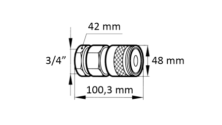 ACOPLAMENTO RÁPIDO ESCAVADEIRA FFH FÊMEA 3/4 48MM