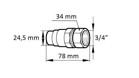 ACOPLAMENTO RÁPIDO ESCAVADEIRA FFH MACHO 3/4 38MM