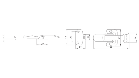 FECHO DO PAINEL LATERAL DO REBOQUE, TIPO NAPA L