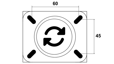 RODA 75mm COM BASE GIRATÓRIA
