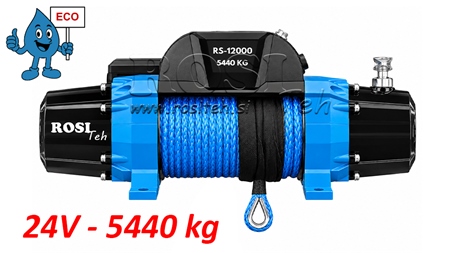 24 V GUINCHO ELÉTRICO RS-12000 - 5440 kg - CORDA SINTÉTICA - ECO