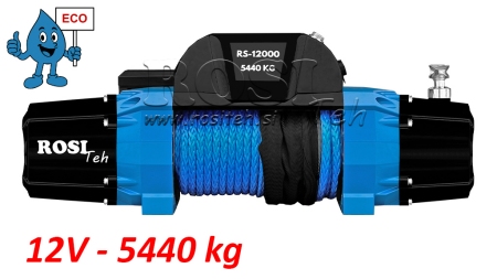 12 V GUINCHO ELÉTRICO RS-12000 - 5440 kg - CORDA SINTÉTICA - ECO