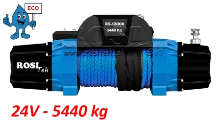 24 V GUINCHO ELÉTRICO RS-12000 - 5440 kg - CORDA SINTÉTICA - ECO