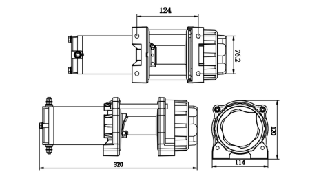 12 V GUINCHO ELÉTRICO RS-3500 - 1585 kg - CORDA SINTÉTICA - ECO
