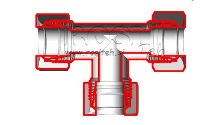 T-PEÇA HIDRÁULICA L-15 COM PORCA