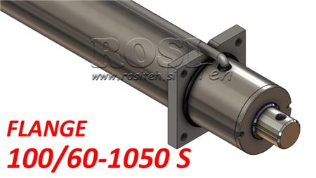 cilindro hidráulico com placa de montagem e tubos 100/60-1050