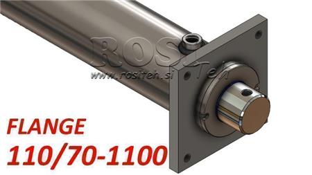 cilindro hidráulico com placa de montagem 110/70-1100