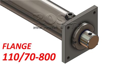 CILINDRO HIDRÁULICO COM PLACA DE MONTAGEM 110/70-800