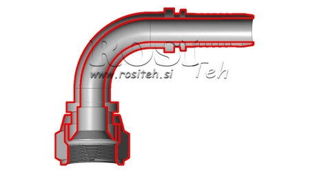 CONEXÃO HIDRÁULICA DKJ JIC74° CURVA FEMEA 90° DN10-3/4-16