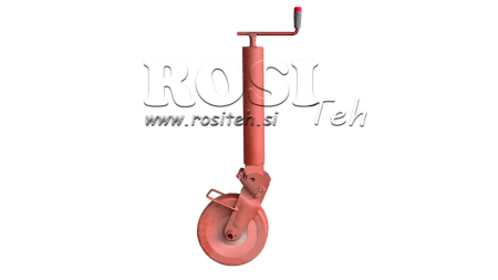 PÉ DE SUPORTE ROSCADO 240MM - 700KG COM RODA DE SUPORTE