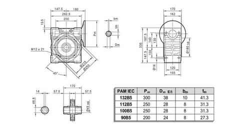 REDUTOR PMRV-130 PARA MOTOR ELÉTRICO MS132 (5.5-7.5kW) RAZÃO 20:1