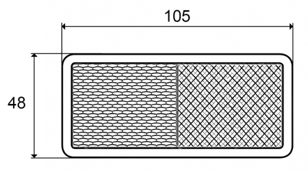 REFLETOR RETANGULAR BRANCO 105X48 (10PCS)