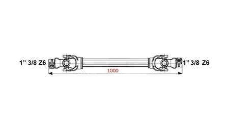 CARDAN SHAFT HOMOLOGADO CE linha profi CAT.6 comprimento 1000mm
