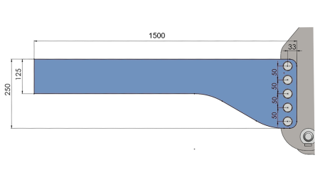 CONSOLA DE MONTAGEM UNIVERSAL PARA HIDRÁULICA FRONTAL DO TRATOR CAT. 2 & CAT. 3 (1500 mm)