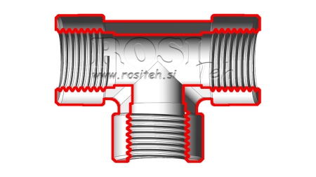 PEÇA T HIDRÁULICA FEMEA-FEMEA 1/4