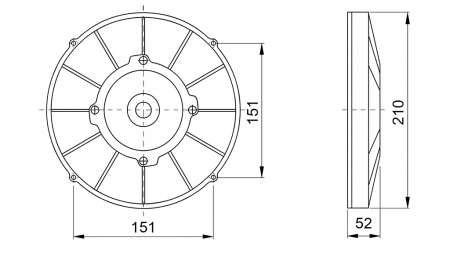 VENTILADOR AXIAL 190MM EMPURRANDO 12V