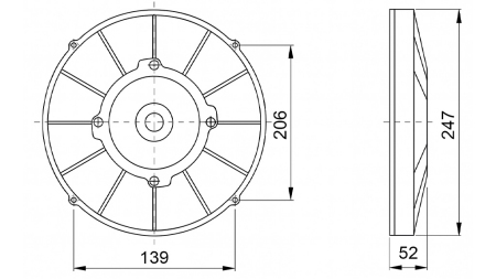VENTILADOR AXIAL 225MM EMPURRANDO 24V