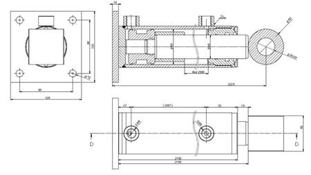 CILINDRO HIDRÁULICO PARA HLEVSKEGA KRTA 60/40-2000-dimensões