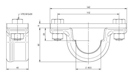 SUPORTE DE CILINDRO TELESCÓPICO FI45-A