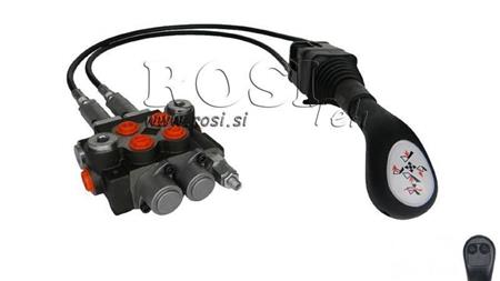 JOYSTICK 2x BOTÃO COM POLIA 1 m E VÁLVULA HIDRÁULICA 2xP40 l.