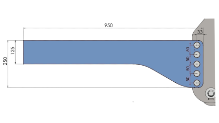 CONSOLA DE MONTAGEM UNIVERSAL PARA HIDRÁULICA FRONTAL DO TRATOR CAT. 2 & CAT. 3 (950 mm)
