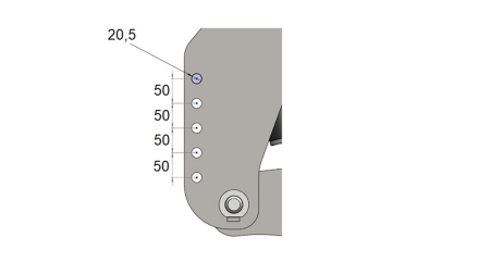 LEVANTE HIDRÁULICO FRONTAL UNIVERSAL CAT. 2 1500KG - VERMELHO (RAL 3000)