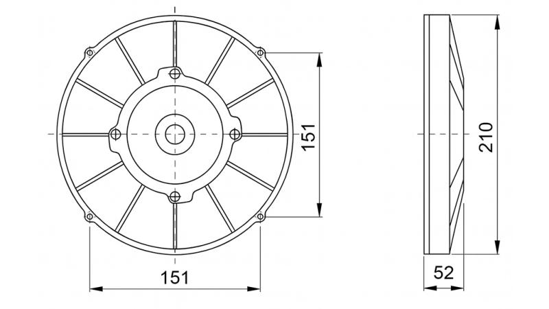 VENTILADOR AXIAL 190MM EMPURRANDO 12V