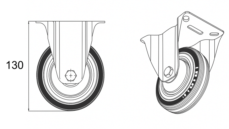 RODA 100mm COM BASE FIXA
