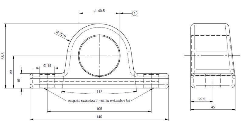 SUPORTE PARA CILINDRO TELESCÓPICO FI40