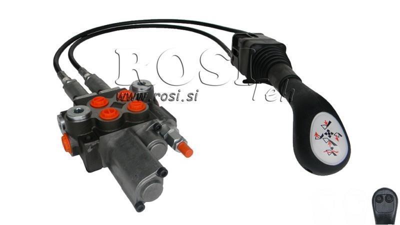 JOYSTICK 2x BOTÃO COM POLIA 2.5 m E VÁLVULA HIDRÁULICA 2xP40 l. FLOTANTE