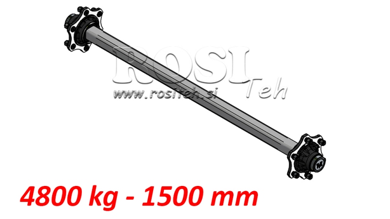 EIXO PARA REBOQUE 4800 KG SEM FREIO (1500 MM)