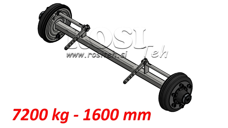 EIXO PARA REBOQUE 7200 KG COM FREIOS (1600 MM)