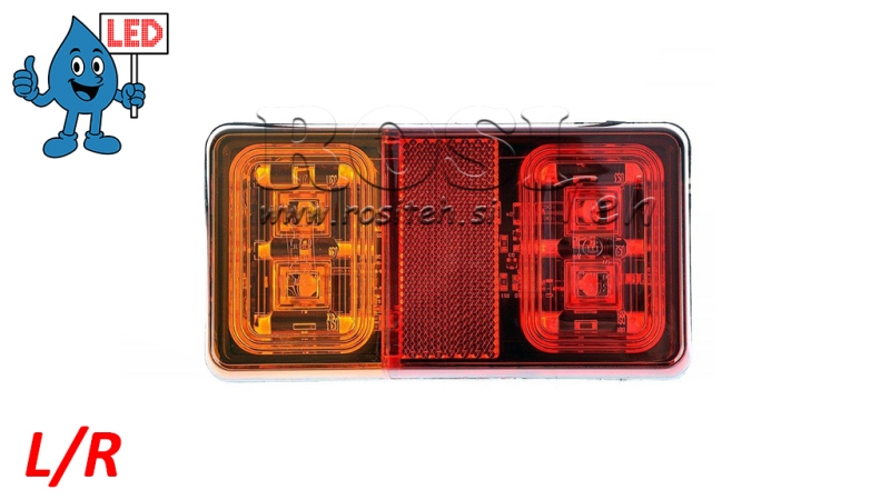 LÂMPADA TRASEIRA LED 3 FUNÇÕES 12V-24V COMBINADA