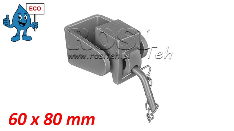 SUPORTE DE GARFO PARA CAÇAMBA DE CAMINHÃO 60X80MM ECO
