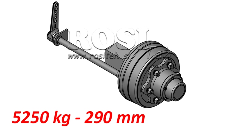 EIXO MEIO COM FREIOS 5.250 KG L.290 MM