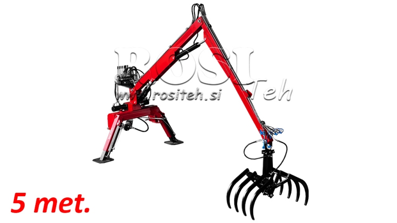 CARREGADOR HIDRÁULICO PARA TRATOR COM GARRAS HUT 5M (+7ESTÁGIO)