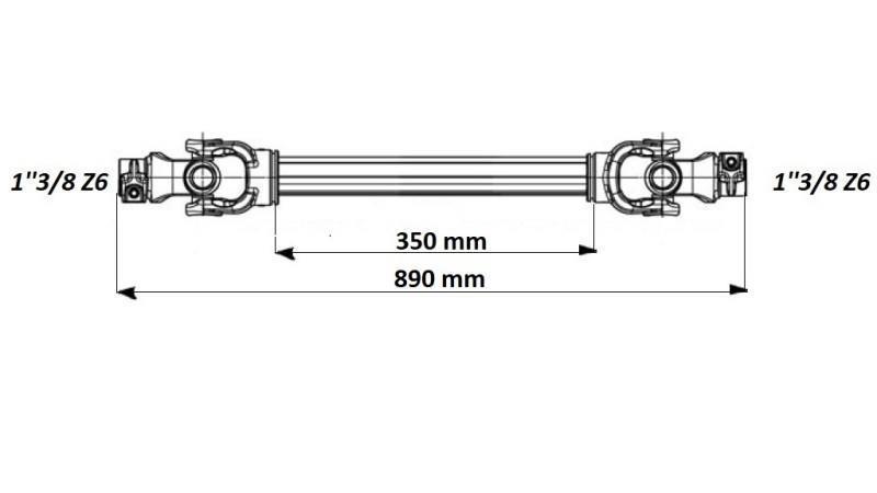 CARDAN ECO 890mm 30-75HP PADRÃO - dimensões