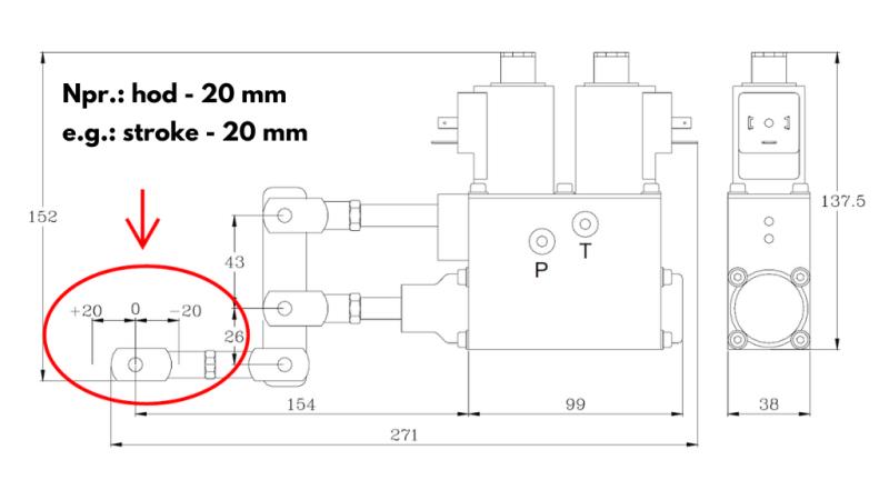 EXTENSÃO DO CURSO DE UM ÚNICO SEGMENTO (12-20MM) PARA VÁLVULA