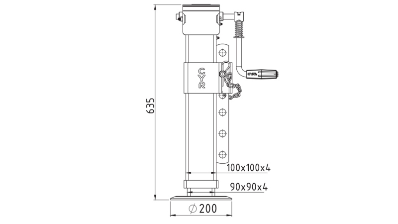 BRAÇO LATERAL ROSCADO AJUSTÁVEL 370mm - 4.500kg